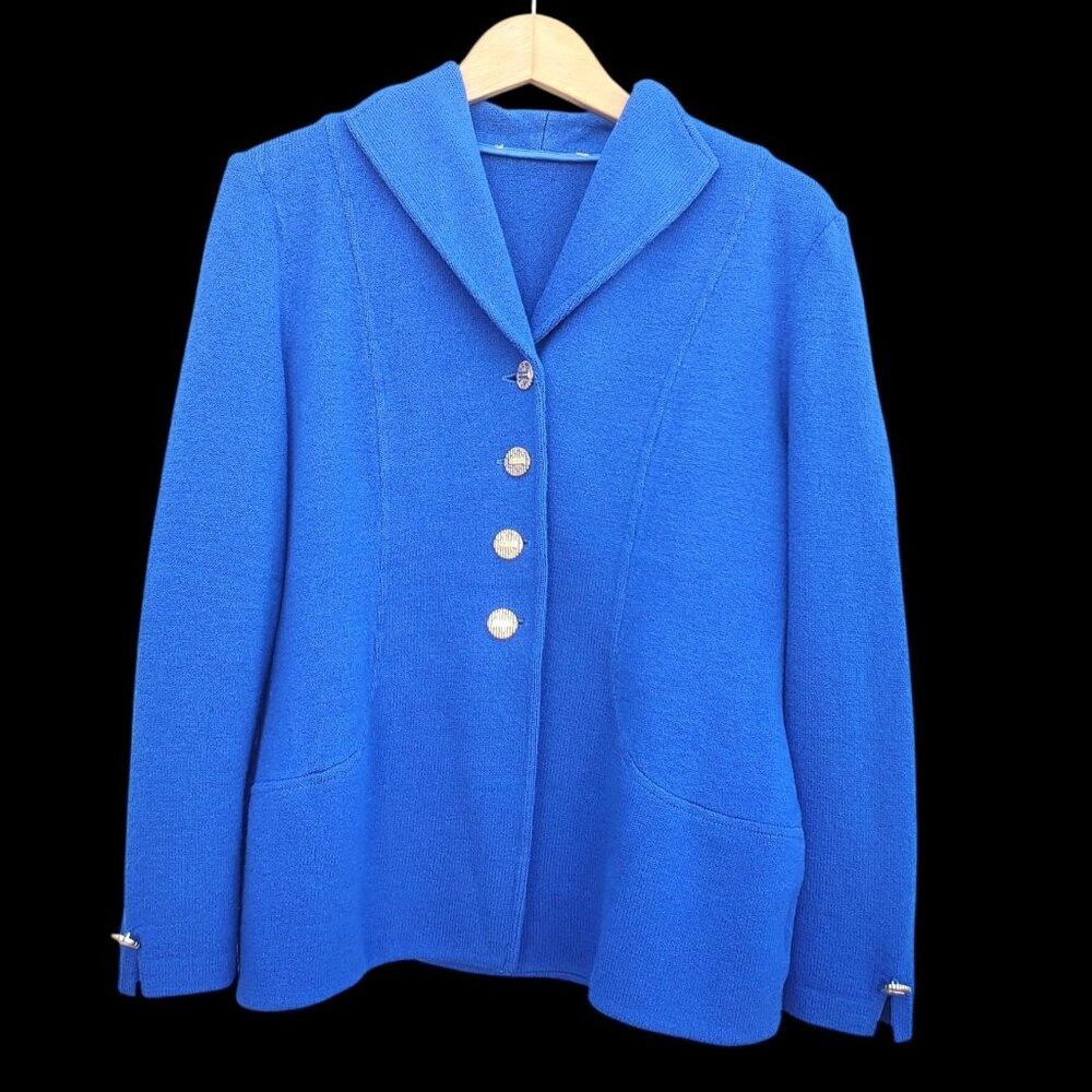 St. John Blue Blazer with Silver Buttons